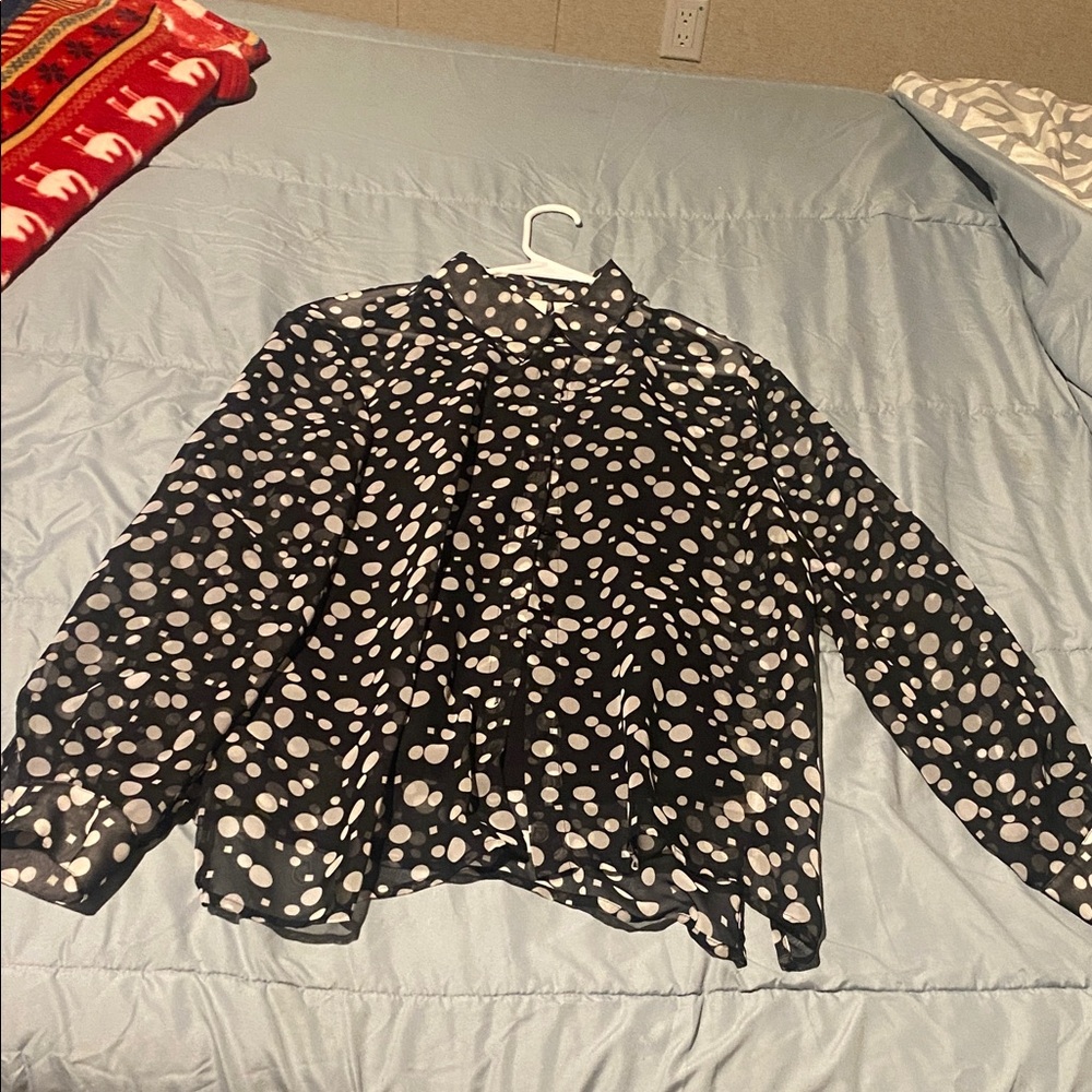 Alfred Dunn Black and White Polka Dot Blouse